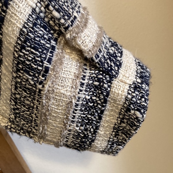 H&M Womens size 4 Textured Weave striped boucle Jacket lined zip up NWT - Picture 5 of 10
